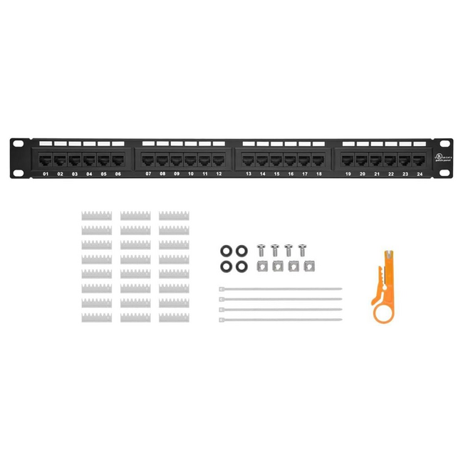 Monoprice 24 Port Loaded Patch Panel Cat6