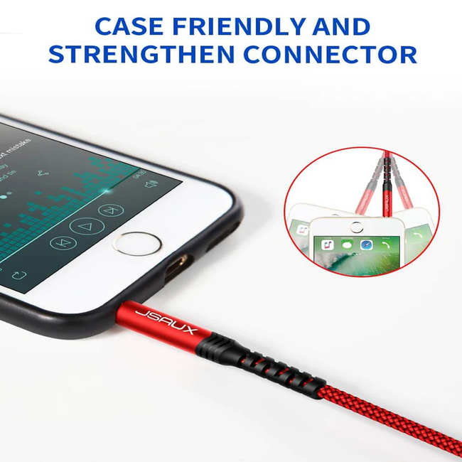 Jsaux 3.5mm to 3.5mm Aux Audio Cable Red 3M Braided