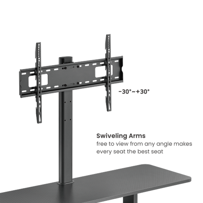 Black TV Stand with Shelf & 6 Compartments 37" - 80"