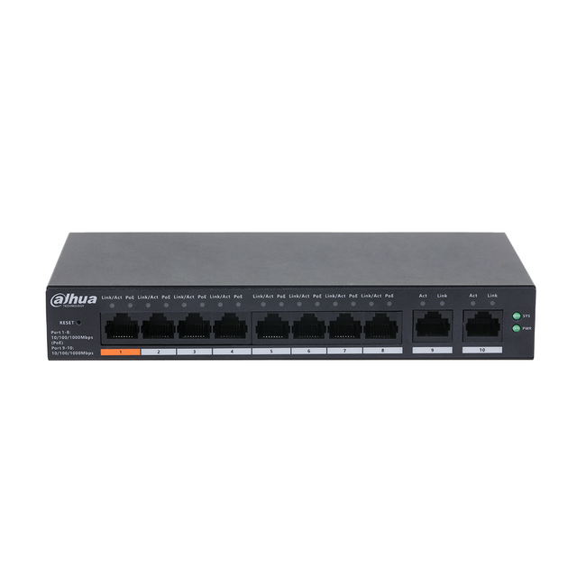 Dahua 10 Port Gigabit POE Switch with 8 Port POE DH-CS4010-8GT-60