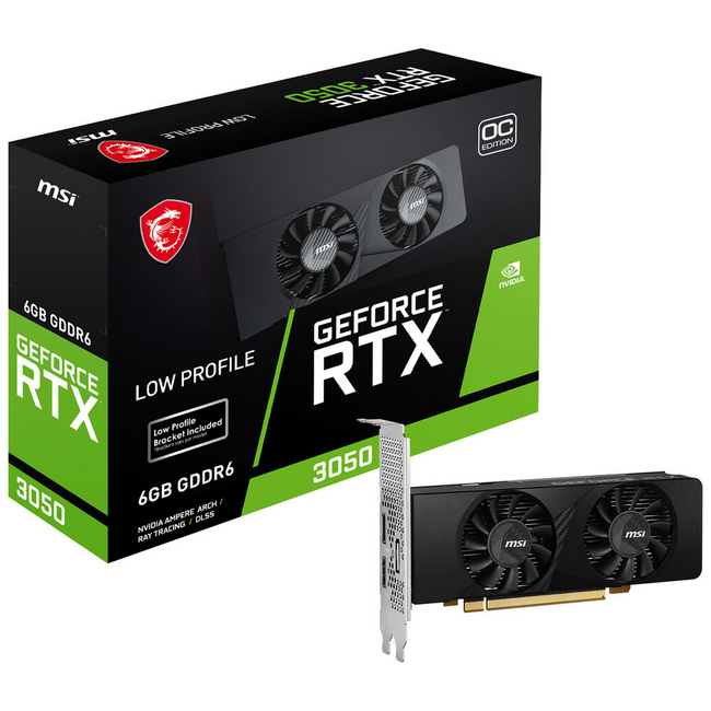 MSI LP GeForce RTX 3050 6GB GDDR6 Graphics Card Low Profile
