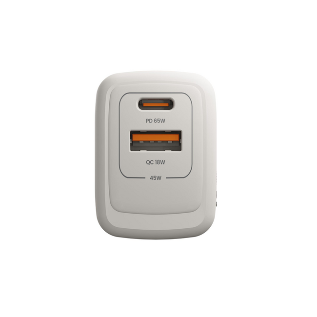 UNNO Wall Fast Charger GaN PD65W Dual Port Type A & C - PW5066WT