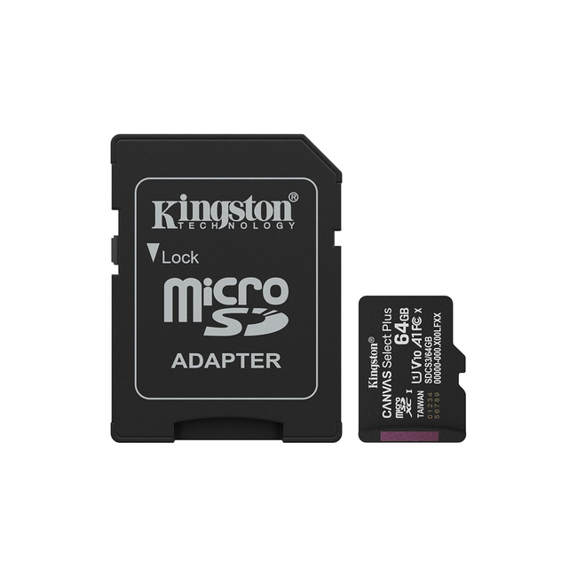 Kingston 64GB MicroSDXC Canvas Select Plus SDCS3/64GB