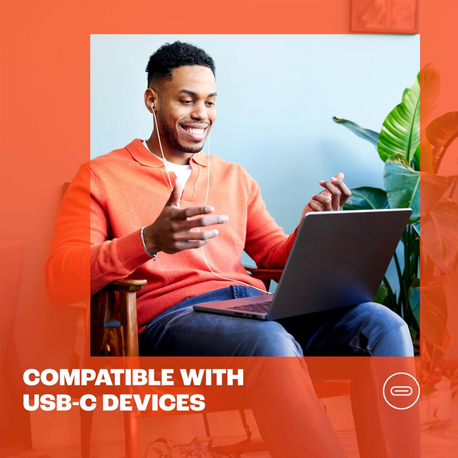 JBL Tune 310C Headphones Wired Red Flat Cable Type-C