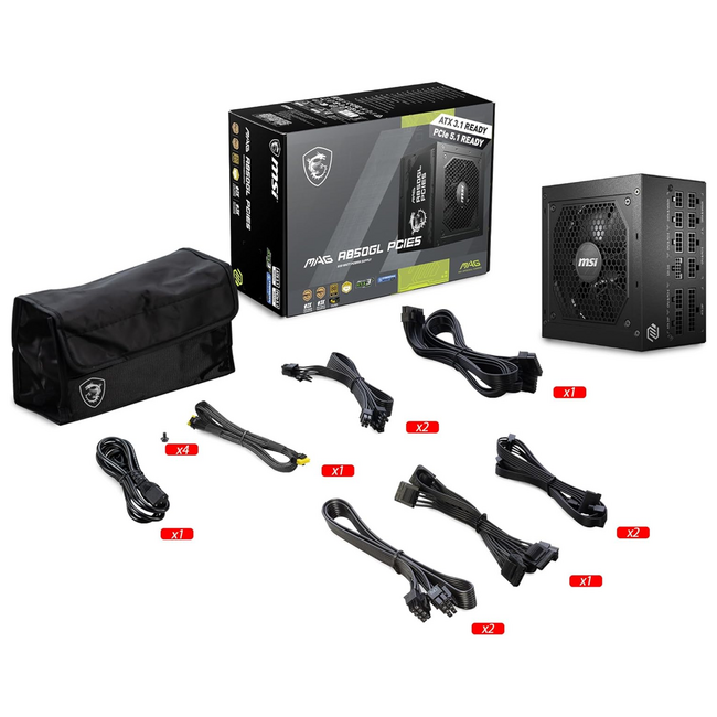 MSI Power Supply MAG A850GL 80 Plus Gold A850GL