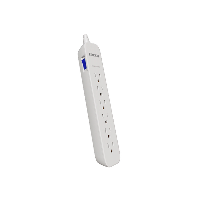 Forza FSP-651W 6 Outlet Surge Protector 1.5ft White