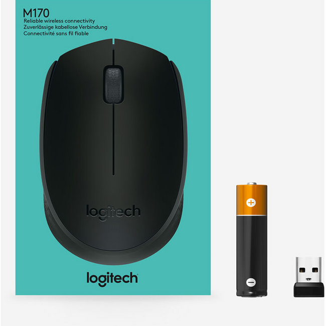 Logitech M170 Wireless Mouse Black Clamshell 910-004940