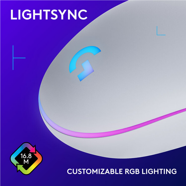 Logitech G203 Lightsync USB Gaming Mouse White 910-005791