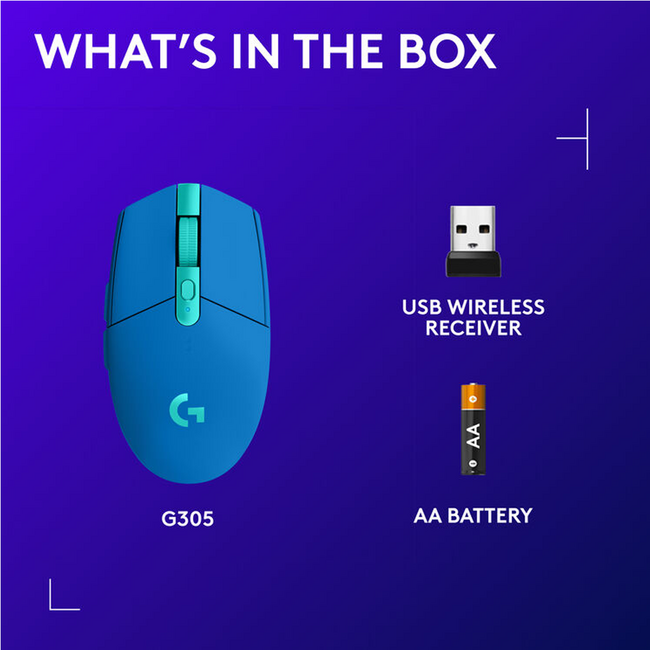 Logitech G305 Lightspeed Wireless Blue Mouse 910-006012