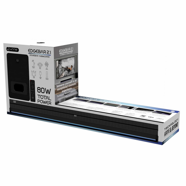 UNNO Speaker EdgeBar Soundbar 40W + Subwoofer BT 40W - SP9310BK