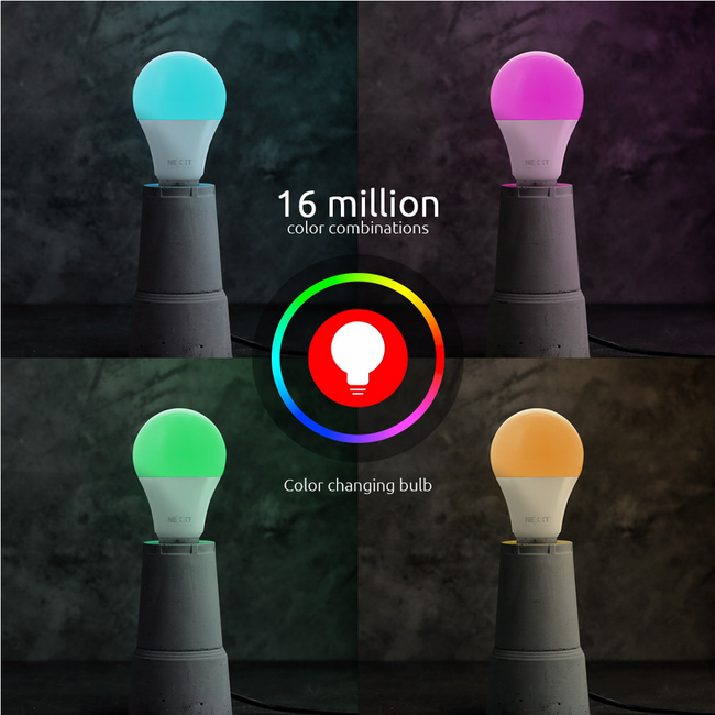 Nexxt 4 Pack Smart LED Bulb RGB NHB-C110M