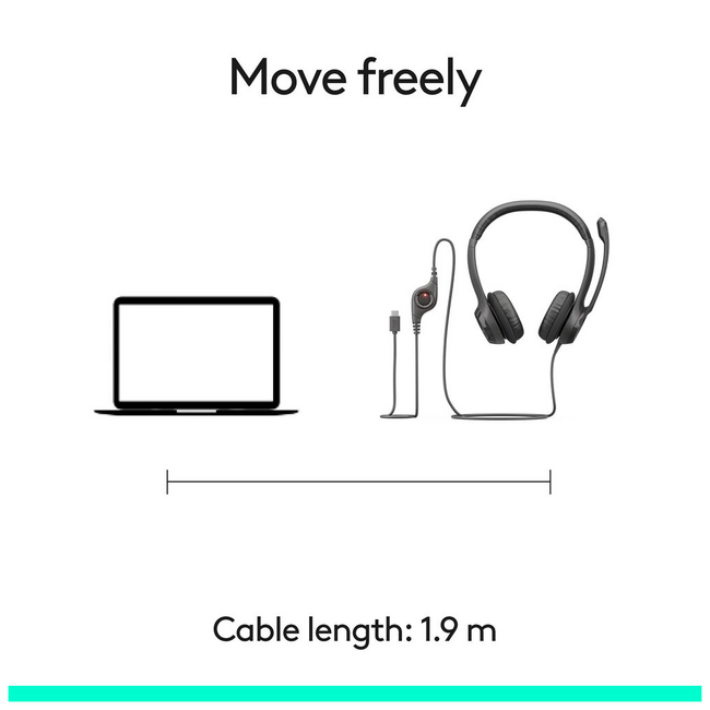 Logitech H390 Type C Headphones Wired 981-001575
