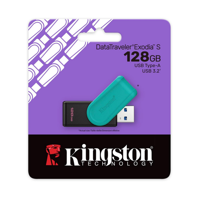 Kingston 128GB Flash Drive Exodia S Black Turq DTXS/128GB