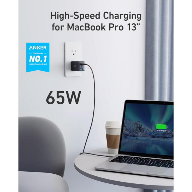 Anker 65W Charging Block 2x USB C 1 USB A A2667J11-1