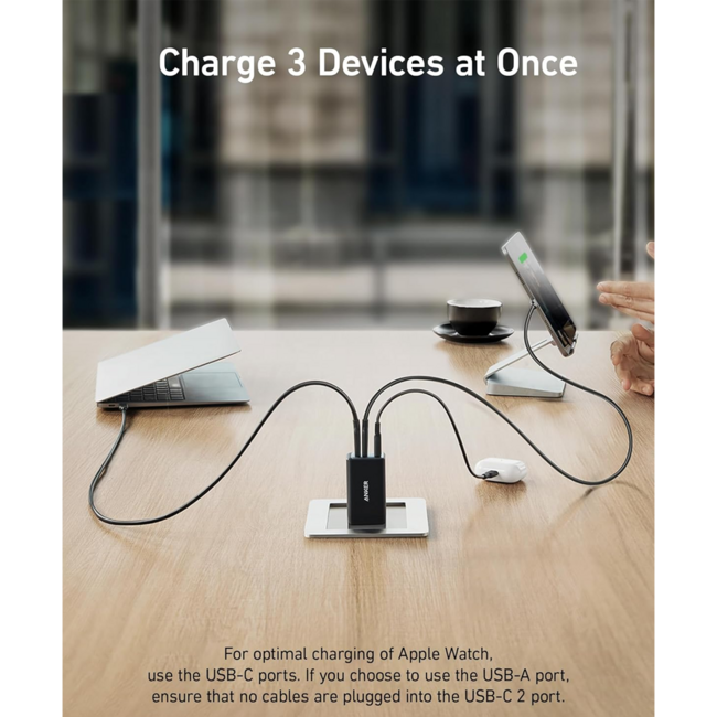 Anker 65W Charging Block 2x USB C 1 USB A A2667J11-1