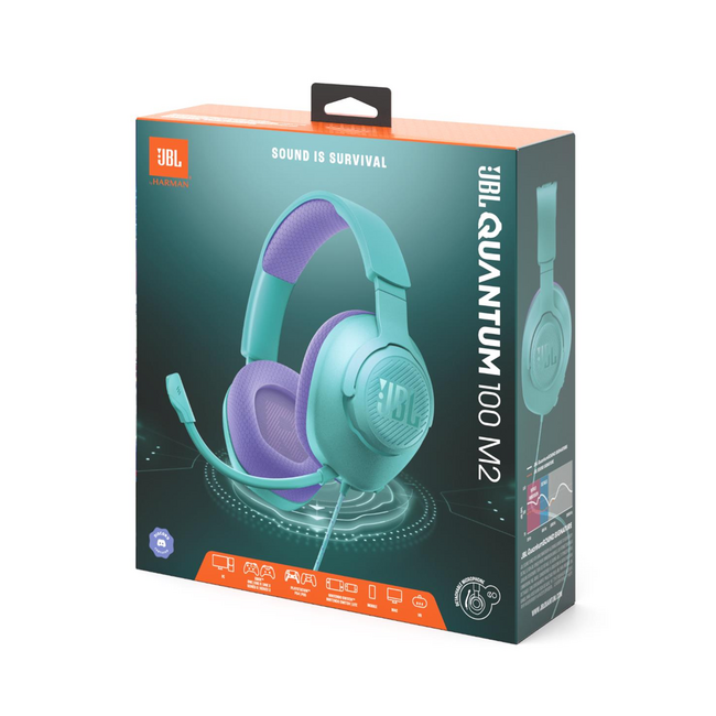 JBL Quantum 100 M2 Gaming Headset Cyan JBLQYTUM100M2CYNAM