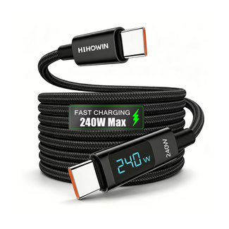USB C to USB C Cable, 240W Max With LED Display
