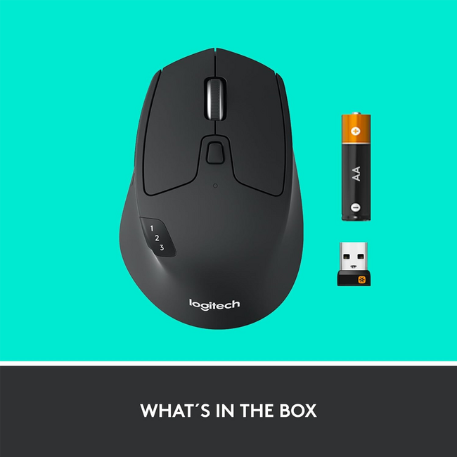 Logitech M720 Triathlon Multi-Device Wireless Mouse, Bluetooth 910-006036