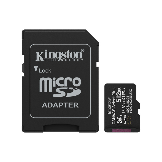 Kingston Canvas Select Plus 512GB microSDXC Gen3 150MB/s A1