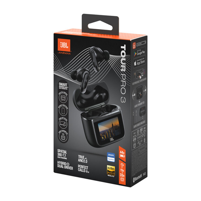 JBL Tour Pro 3 True Adaptive Noise Cancelling Earbuds - Black
