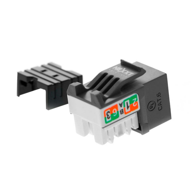 Nexxt Unshielded Keystone Jack CAT6 Black PCGKJC6TYRJBK