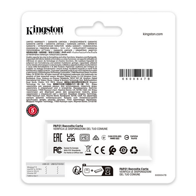 Kingston 128GB USB 3.2 Flash Drive Black DTXG2/128GB