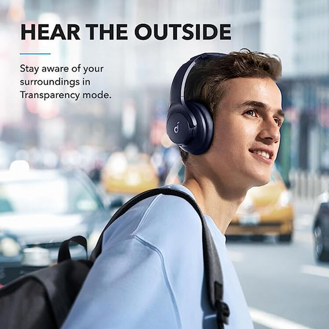 Soundcore Anker Q20i Wireless Hybrid Noise Canceling Over-Ear Headphones Blue