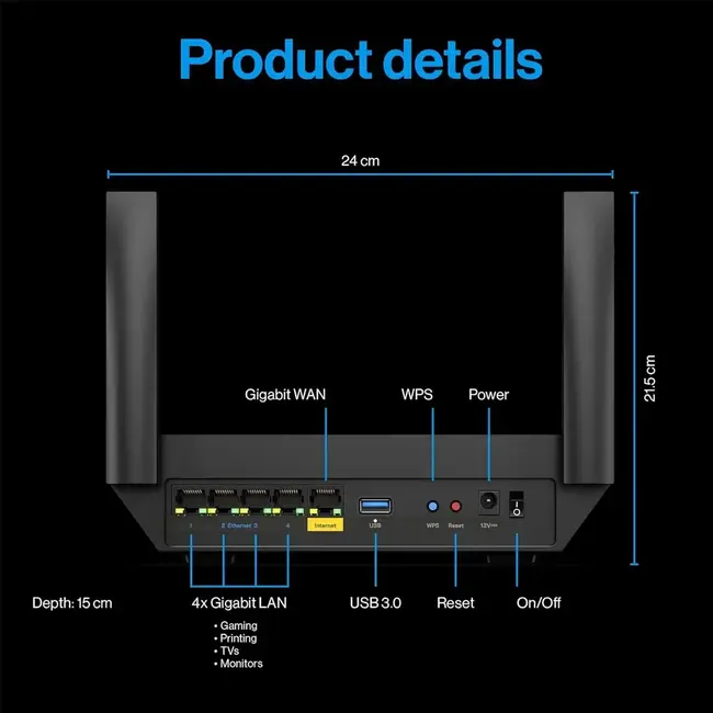 Linksys Mesh Router WIFI 6 AX5400 Gigabit LN3121-LA