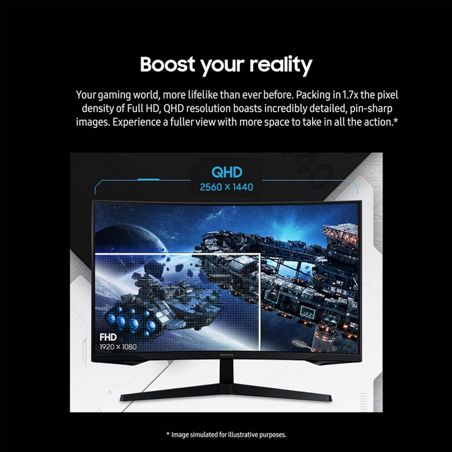 Samsung 27" Odyssey G5 Curved Gaming Monitor 165hz 1ms HDMI DP