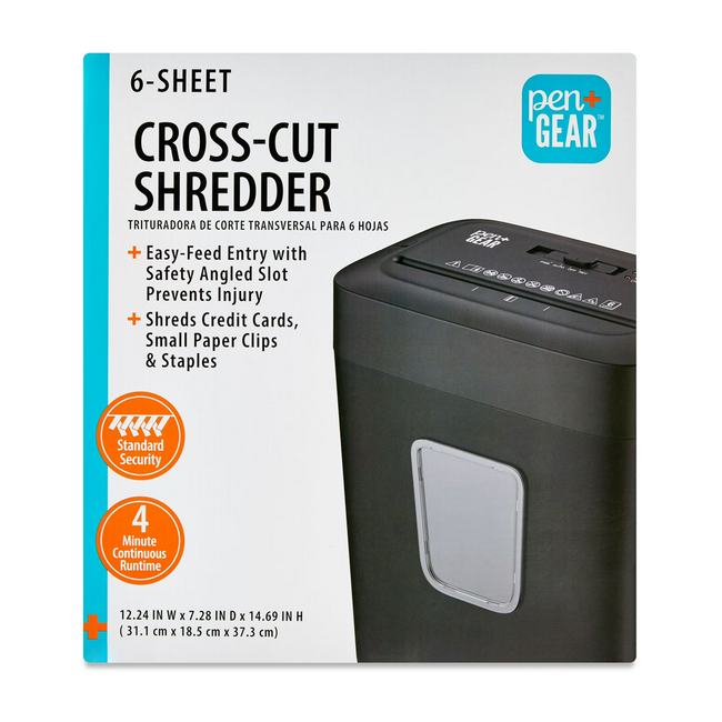 Pen Gear 6-Sheet Cross Cut Shredder