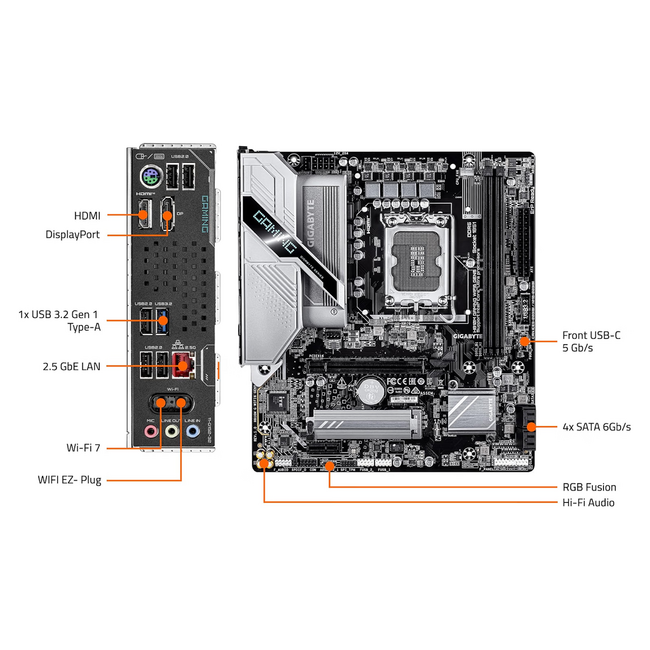 GIGABYTE H810M Gaming WIFI6 GEN5 Intel LGA 1851 mATX Motherboard