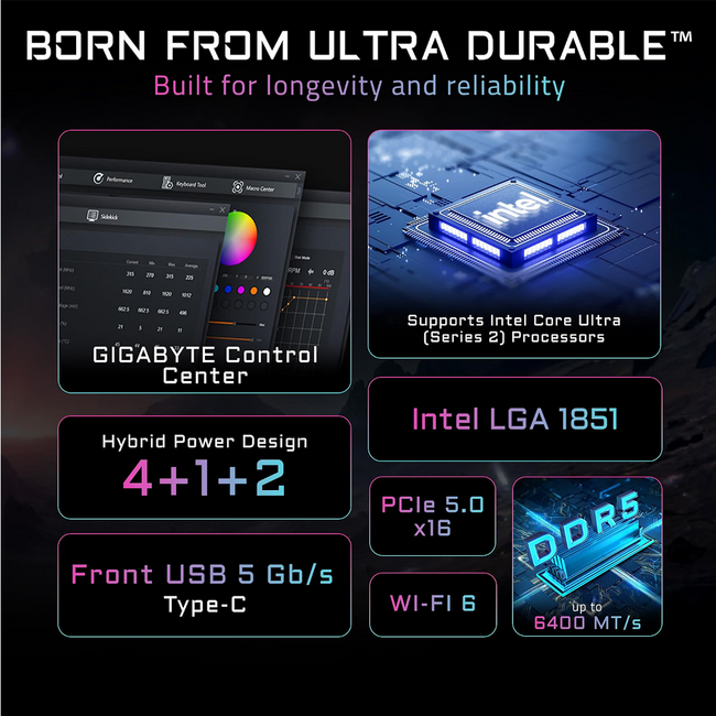 GIGABYTE H810M Gaming WIFI6 GEN5 Intel LGA 1851 mATX Motherboard