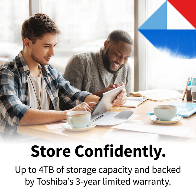 Toshiba 4TB Canvio Flex USB-C USB-A Silver External Hard Drive