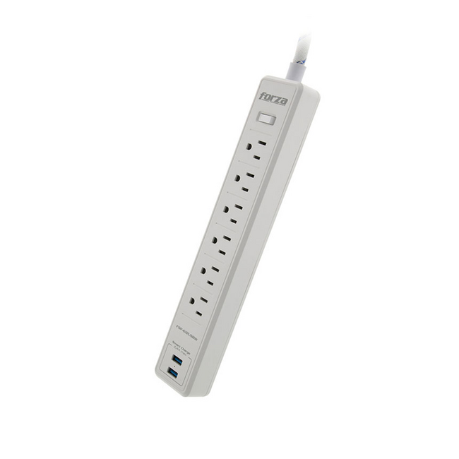 Forza Surge Protector 6 Outlets with 2xUSB 120V/220V FSP-612USBW