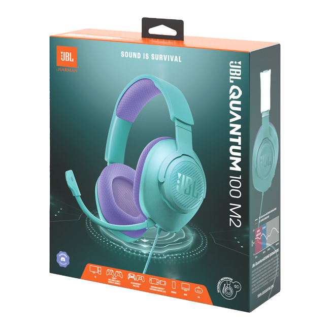 JBL Quantum 100 M2 Gaming Cyan Headset 3.5mm JBLQTUM100M2CYNAM