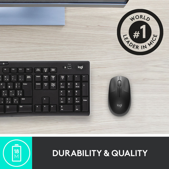 Logitech M190 Wireless Charcoal Mouse 910-00590