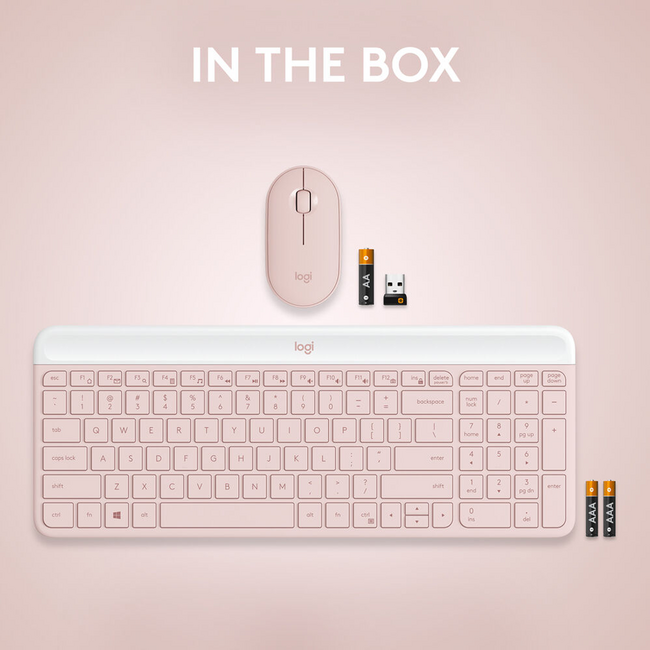 Logitech MK470 Wireless Keyboard & Mouse Slim Rose 920-011313