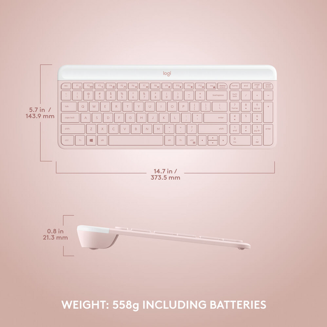 Logitech MK470 Wireless Keyboard & Mouse Slim Rose 920-011313
