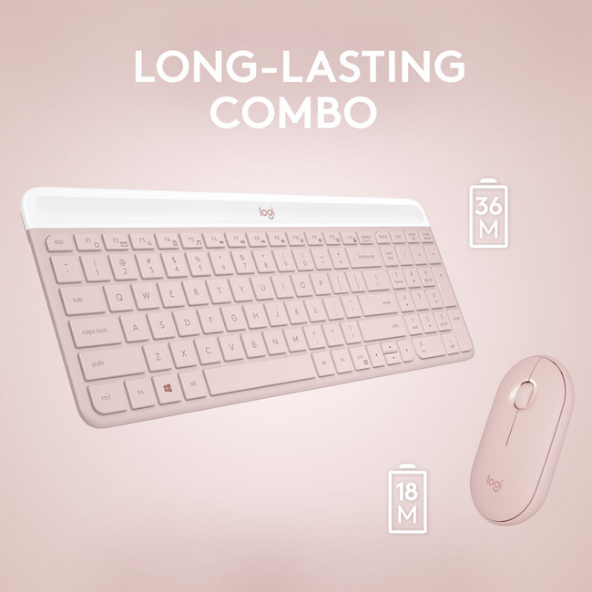Logitech MK470 Wireless Keyboard & Mouse Slim Rose 920-011313
