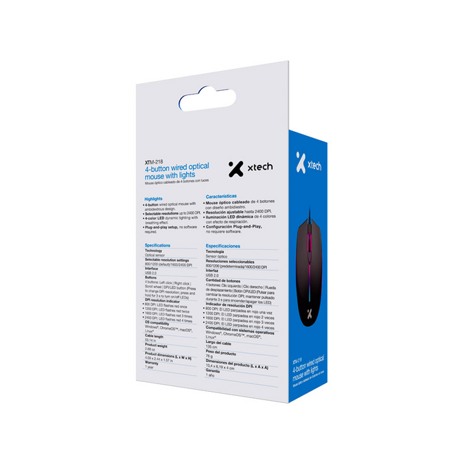Xtech USB Optical Mouse 2400DPI XTM-218
