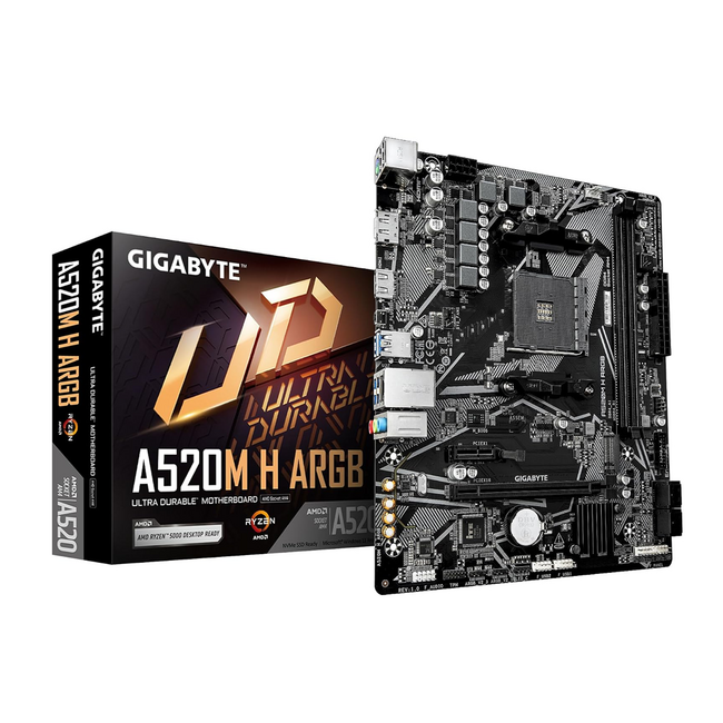 Gigabyte AMD A520M H AM4 ARGB Motherboard DDR4