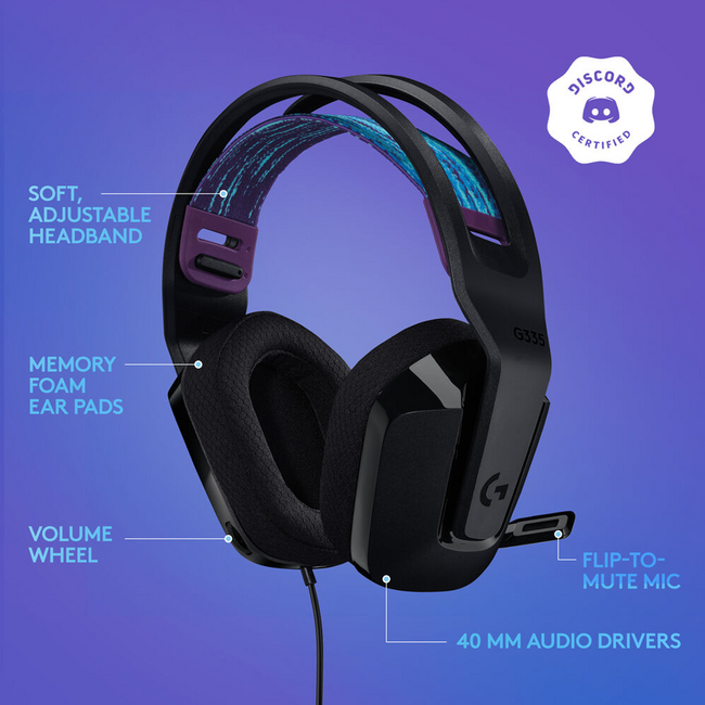 Logitech Gaming G335 Wired Black Gaming Headset 981-000977