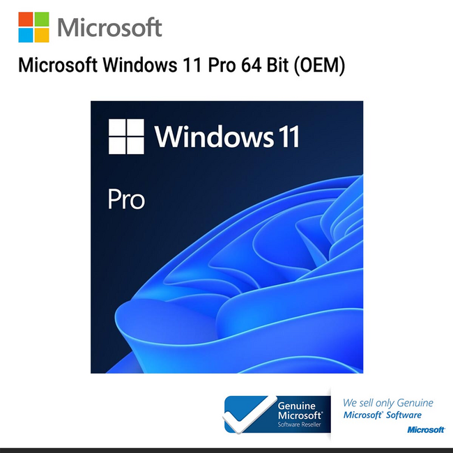 Microsoft® Win 11 Pro 64Bit English 1pk DSP OEI DVD FQC-10528