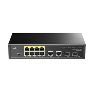 Cudy Cudy 8-Port Gigabit PoE+ Switch with 2 Gigabit Uplink ports and 2 Gigabit SFP GS1010PS2