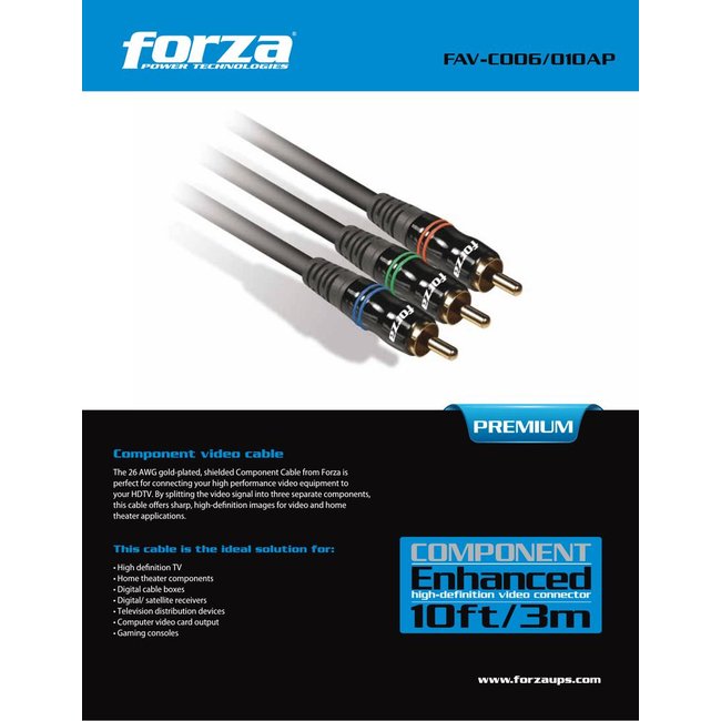 Forza 6FT Component Cable FAV-C006AP