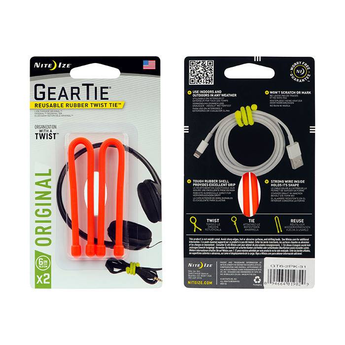 Nite Ize Gear Tie 6 (Per 2)