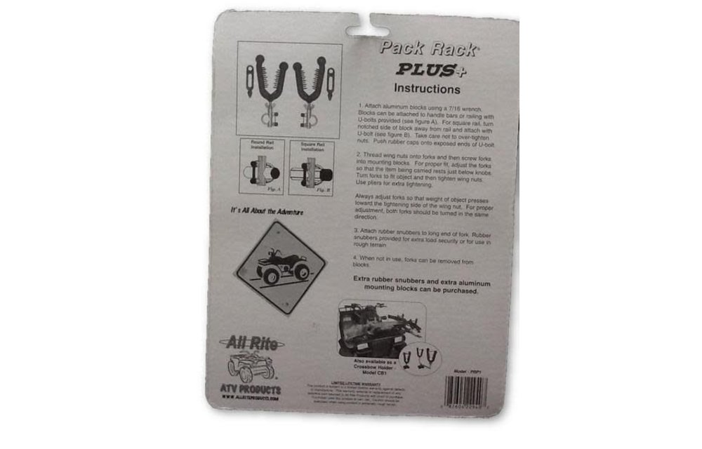 All Rite: Pack Rack Plus ATV Gun and Bow Rack with Extra Grip