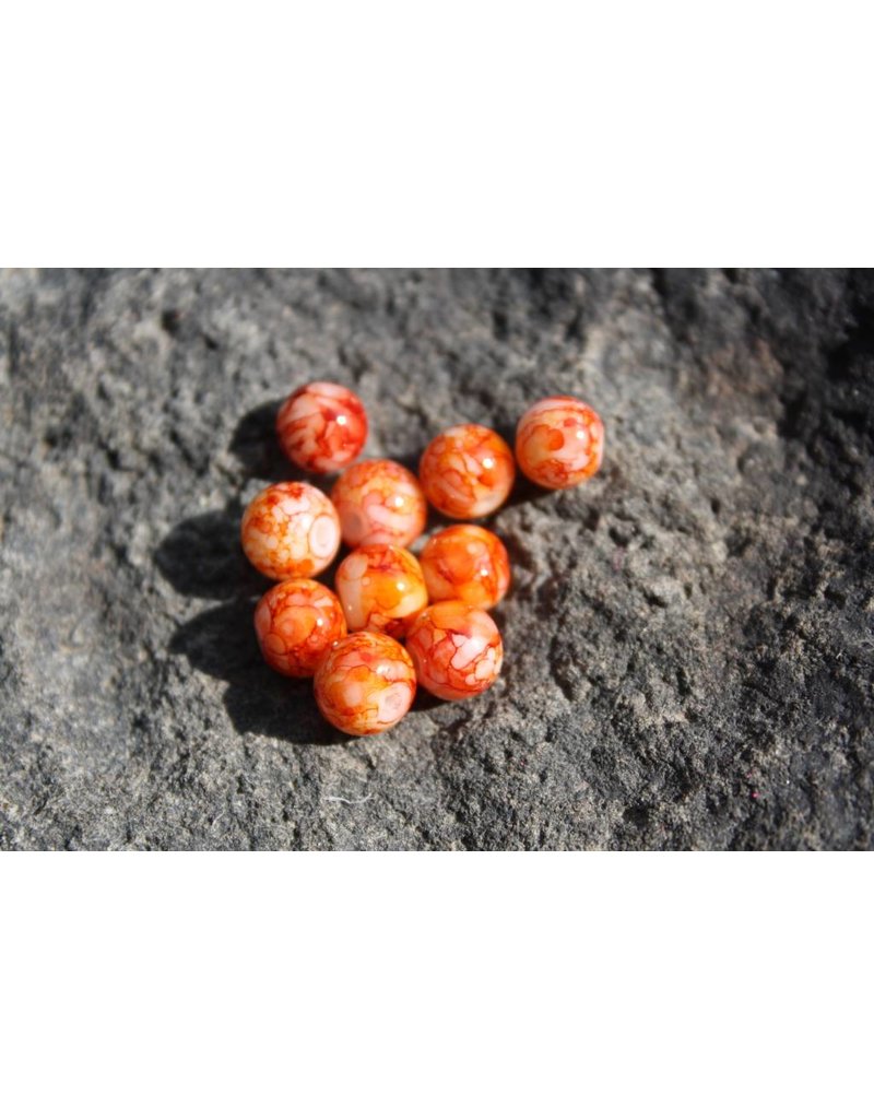 Hevi Beads Bead, 10mm, Blood Egg Orange, 15/Bag