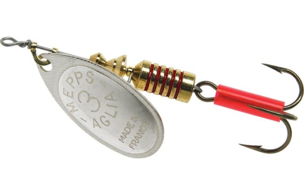 Mepps B3 S Aglia In-Line Spinner 1/4 oz, Plain Treble Hook, Silver
