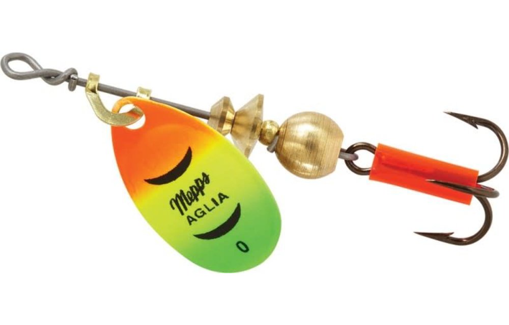 Mepps B0 HFT Aglia In-Line Spinner 1/12 oz, Plain Treble Hook, Hot